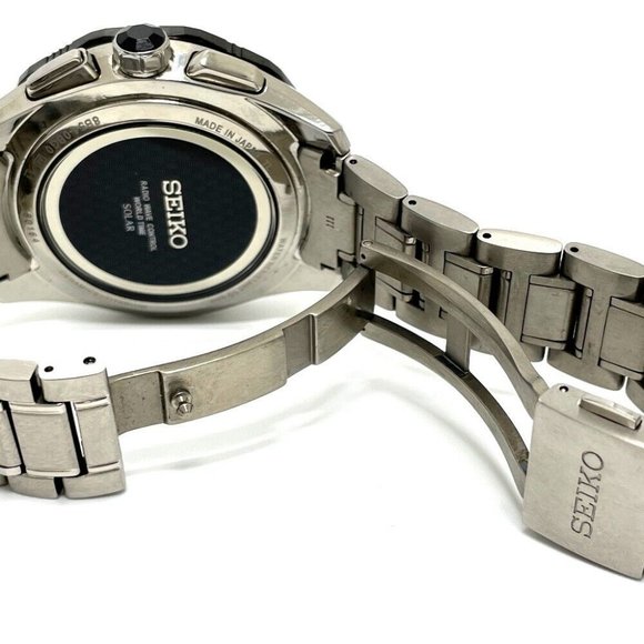 SEIKO Brights Solar Quartz Wristwatch Titanium Silver x Gold - Picture 3 of 11